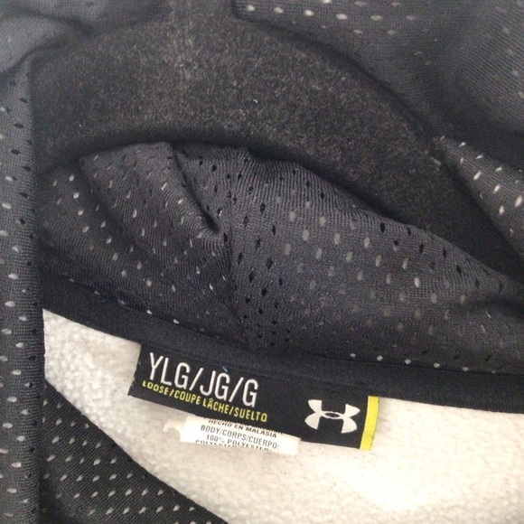 Under Armor youth large space Grey green pullover hoody sweatshirt - Picture 3 of 4